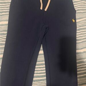 Ralph Lauren Kids Navy Joggers with Yellow Logo